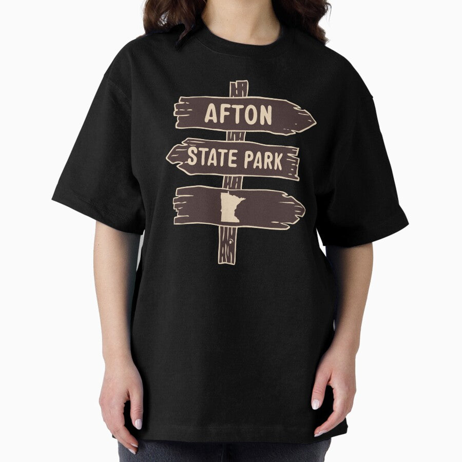 Afton State Park Minnesota Mn Trail Marker Trailhead Sign Oversized T Shirt