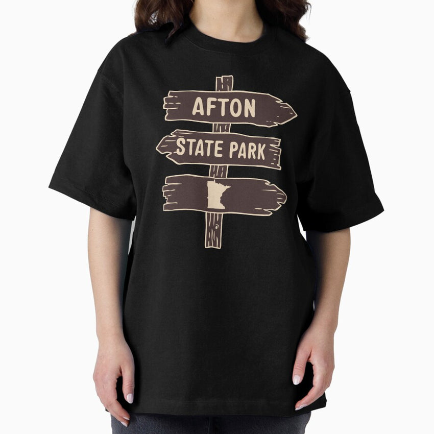 Afton State Park Minnesota Mn Trail Marker Trailhead Sign Oversized T Shirt