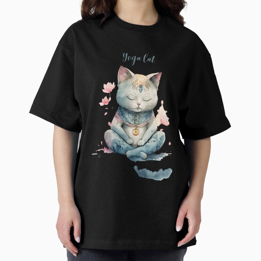 Yoga cat 18 Oversized T-Shirt