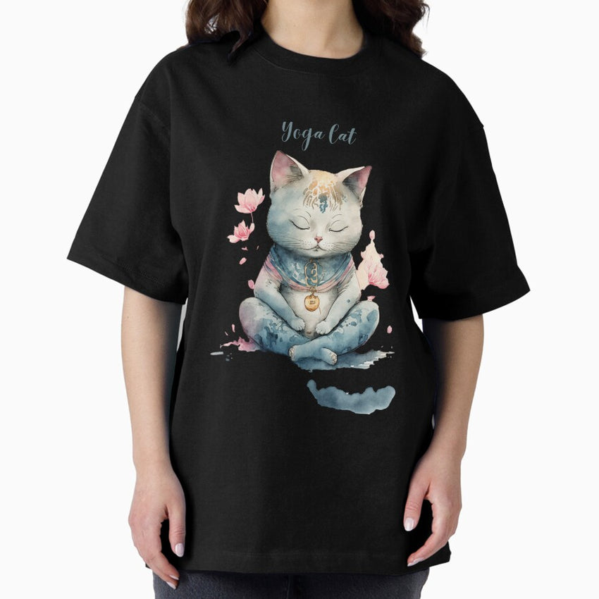 Yoga cat 18 Oversized T-Shirt