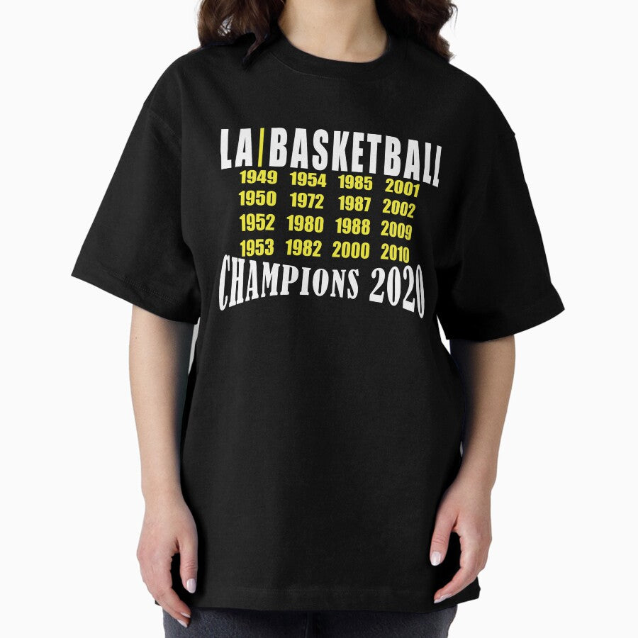 Los Angeles LA Basketball Champions 2020 Gift Tees For Fans Oversized T-Shirt