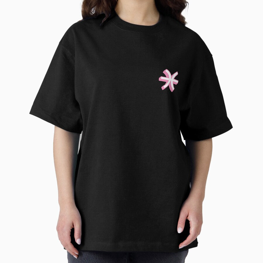 Pisces Symbol Pink 3D Oversized T-Shirt