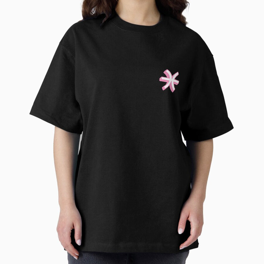 Pisces Symbol Pink 3D Oversized T-Shirt