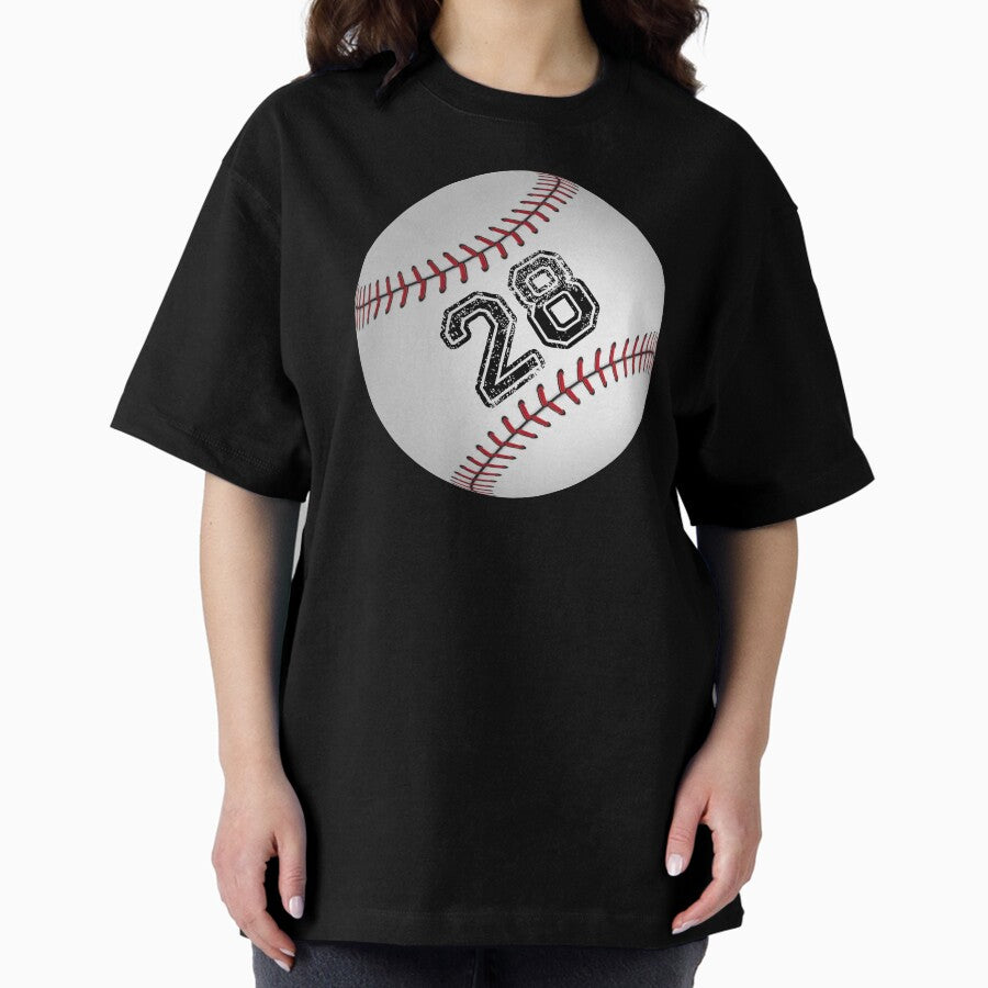 Baseball ball number 28, twenty eight Oversized T-Shirt