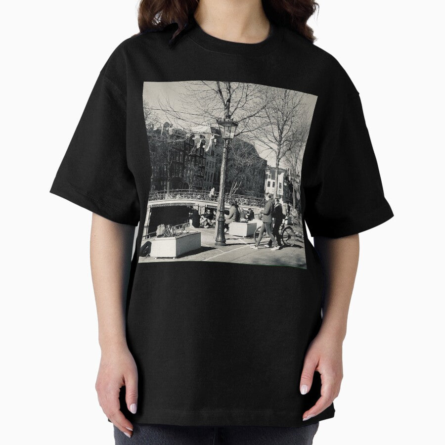 Amsterdam City Travel Photography Oversized T Shirt