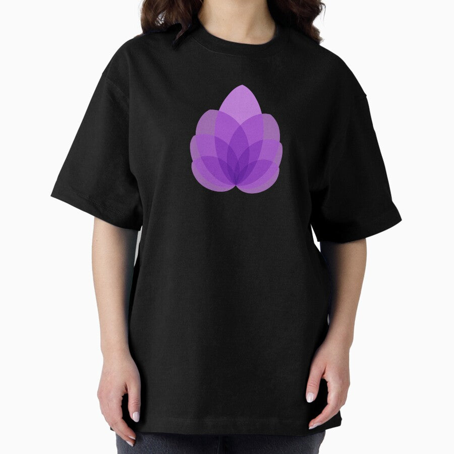 Abstract Flowers - Purple Abstract Flower Oversized T-Shirt
