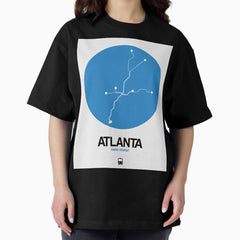 Atlanta Blue Subway Map Oversized T Shirt