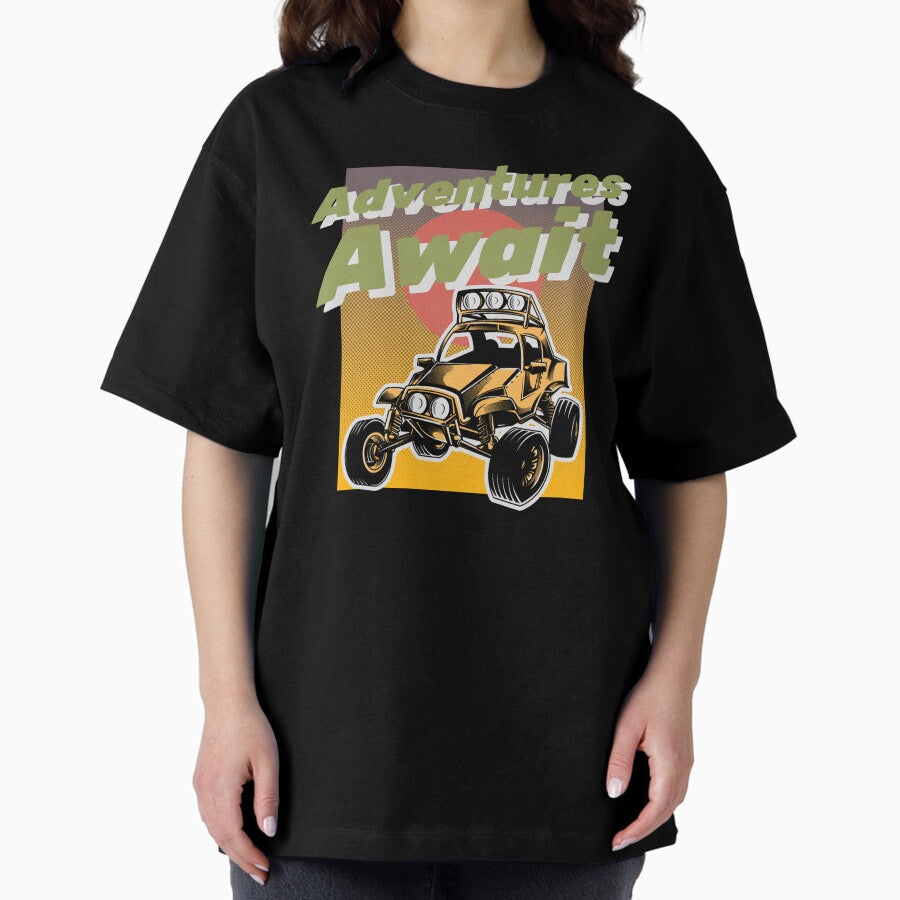 Adventures Await Outdoor Design Oversized T Shirt