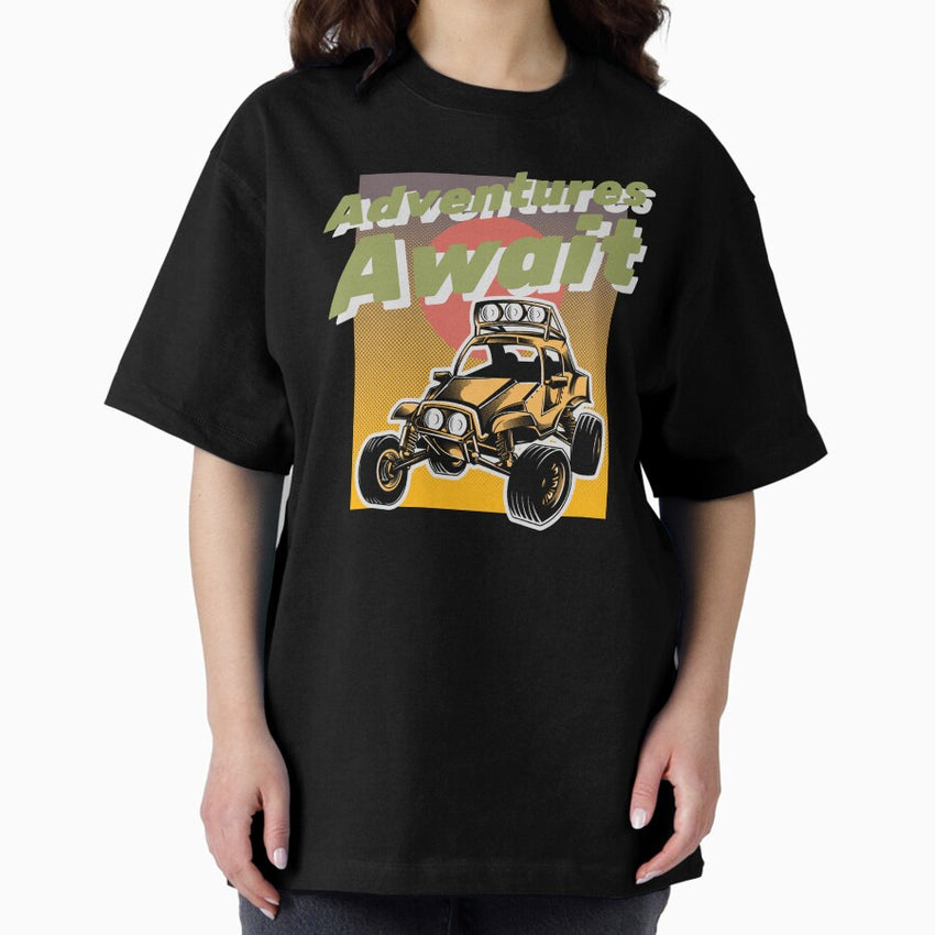 Adventures Await Outdoor Design Oversized T Shirt