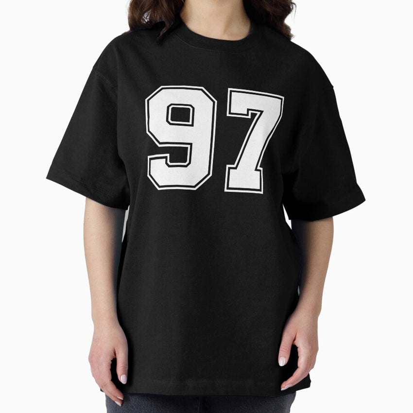 97 Shirt Numbers, Shirt Number, Jersey Number - american football, baseball or basketball Oversized T-Shirt