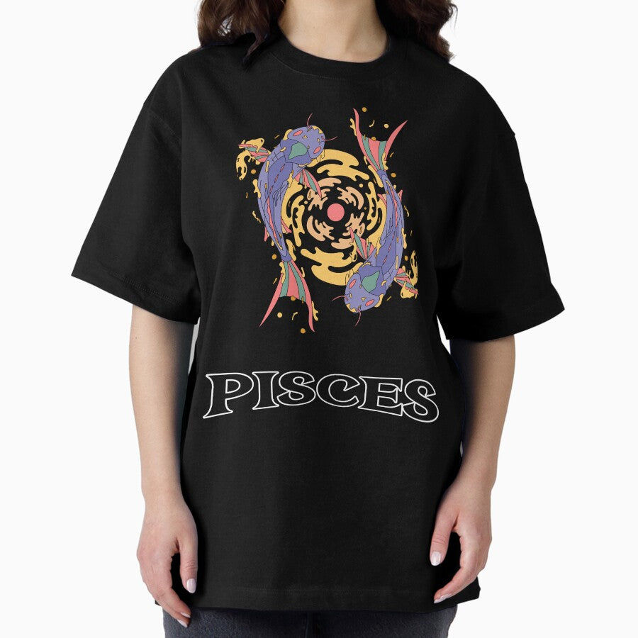Pisces Zodiac Sign T-shirt Oversized T-Shirt