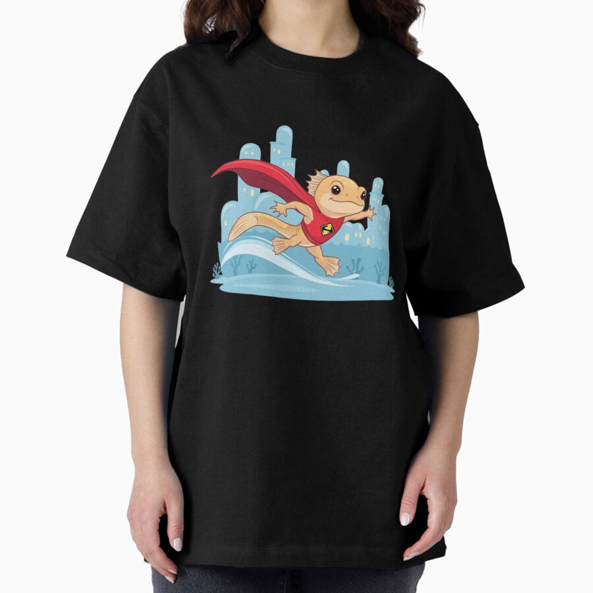 Axolotl Superhero – Small but Mighty Oversized T-Shirt