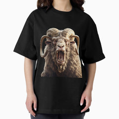Angry Aries Ram Fiercen Animal Zodiac Oversized T Shirt