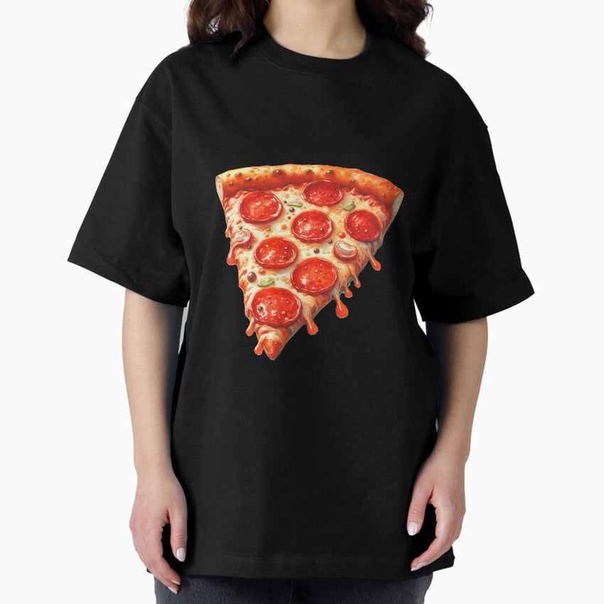 melting cheese pizza pepperoni Oversized T-Shirt