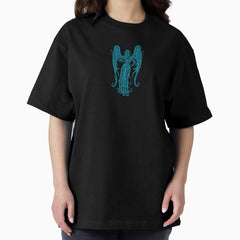 Blue Virgo Zodiac Sign in the Stars Oversized T-Shirt