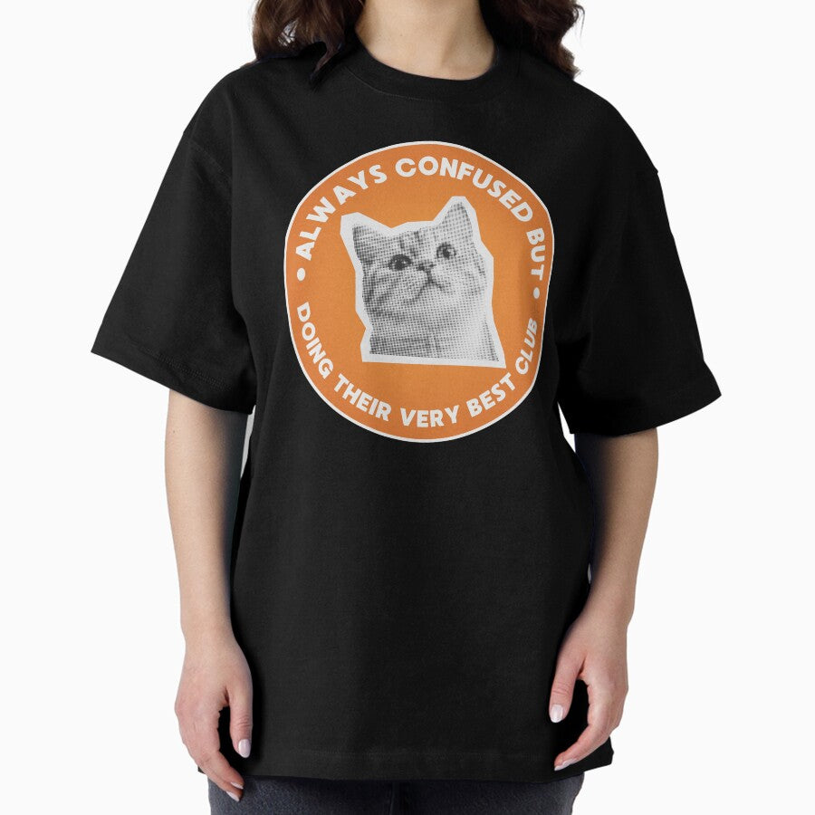 Cute Cats Busy Mom Club Cat Lover Club Funny Phrase Oversized T-Shirt