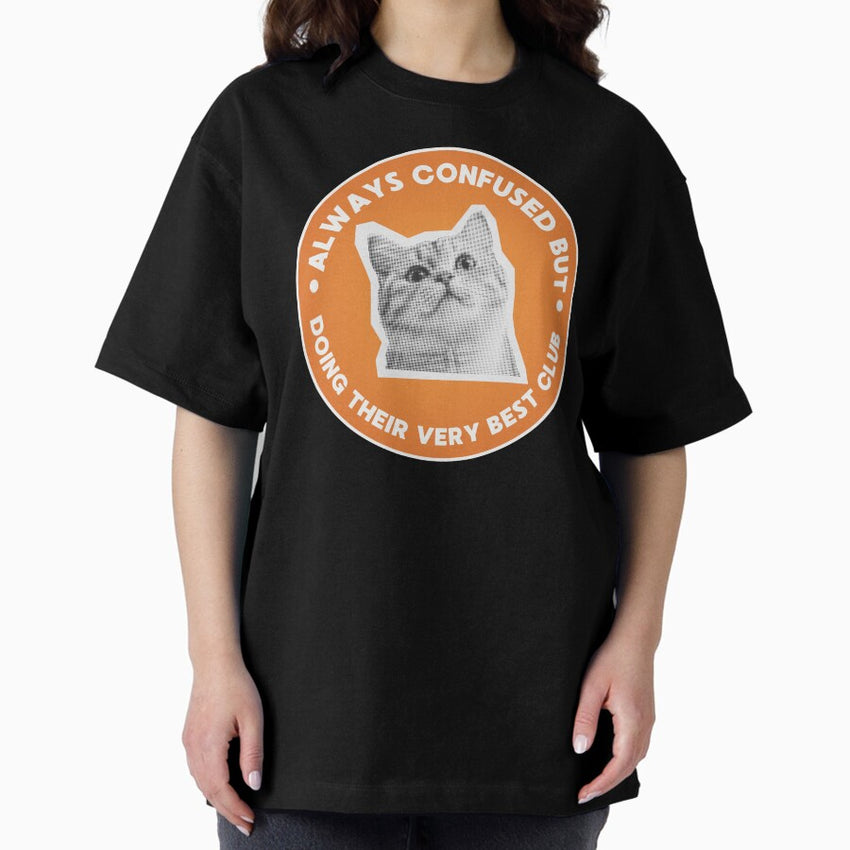 Cute Cats Busy Mom Club Cat Lover Club Funny Phrase Oversized T-Shirt