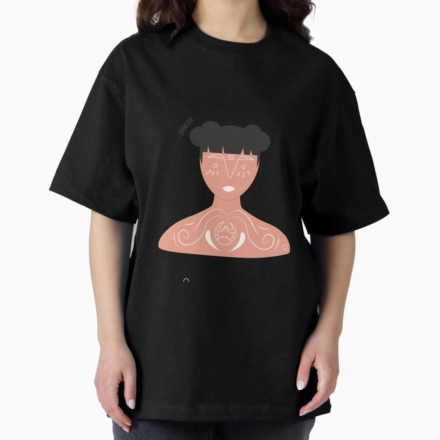 Cancer Character Sign Oversized T-Shirt