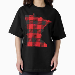 Minnesota in Buffalo Plaid Oversized T-Shirt