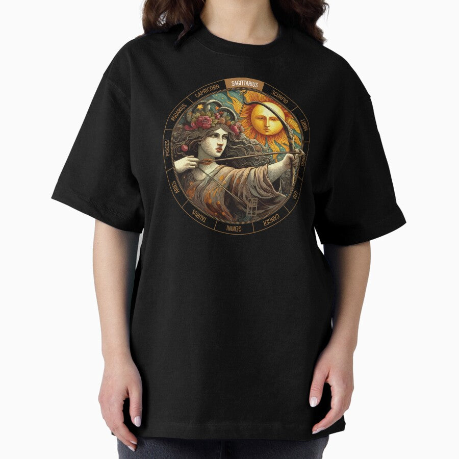 ZODIAC Sagittarius - Astrological SAGITTARIUS - SAGITTARIUS - ZODIAC sign - Van Gogh style - 4 Oversized T-Shirt
