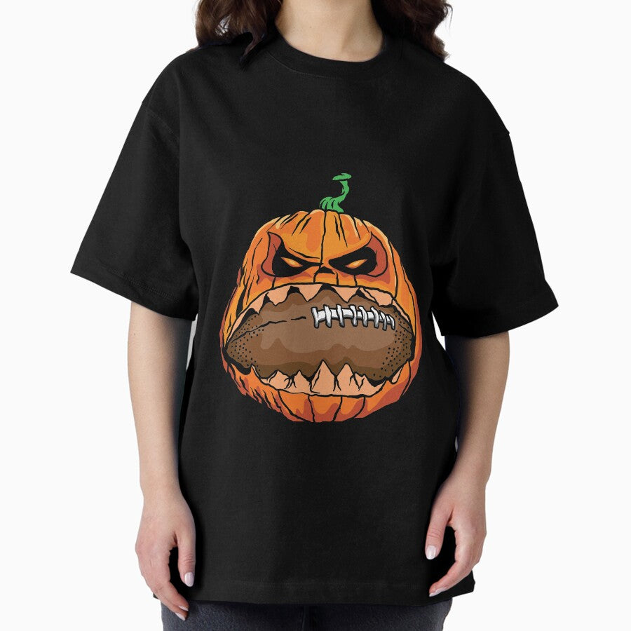 American Football On Halloween Oversized T Shirt
