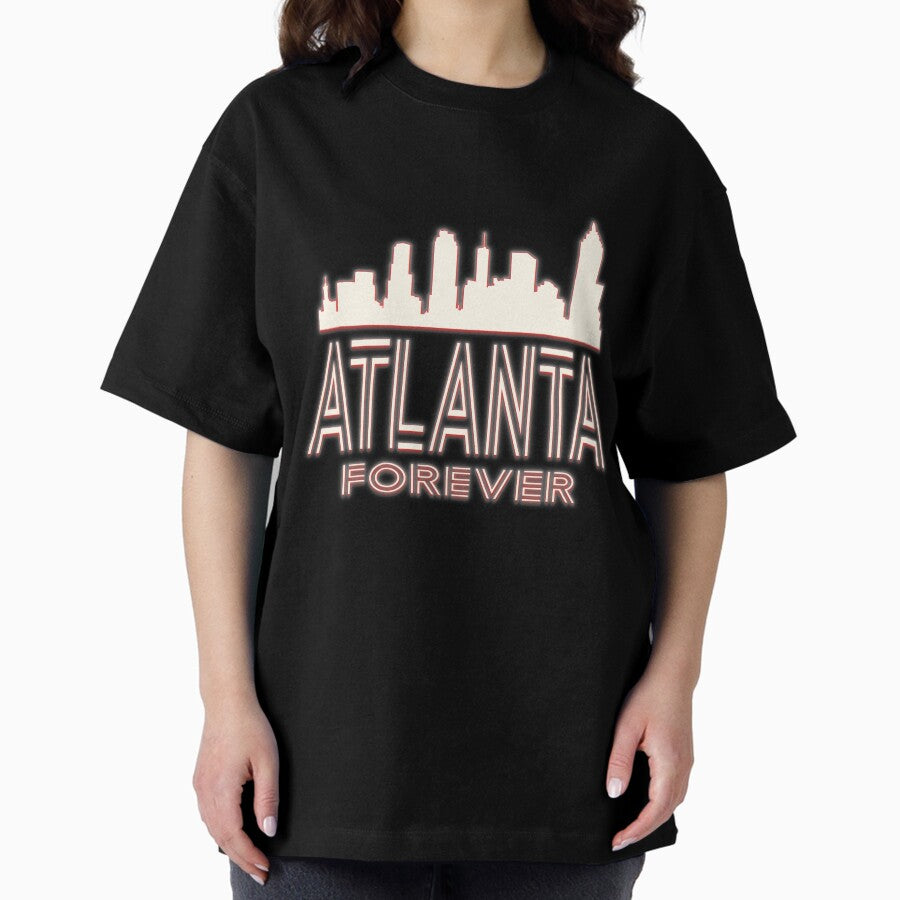 Atlanta Forever Neon Lights Skyline Version Oversized T Shirt