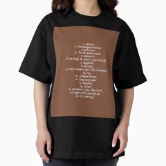Taylor Swift Evermore Album Track List Oversized T Shirt