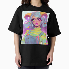 90S Kawaii Devil Girl Oversized T Shirt