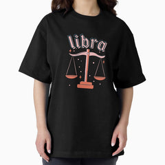 Libra Zodiac Scales Sticker Oversized T-Shirt