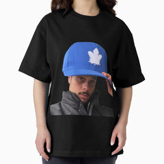 Auston Matthews Big Hat Hockey Sticker Oversized T-Shirt