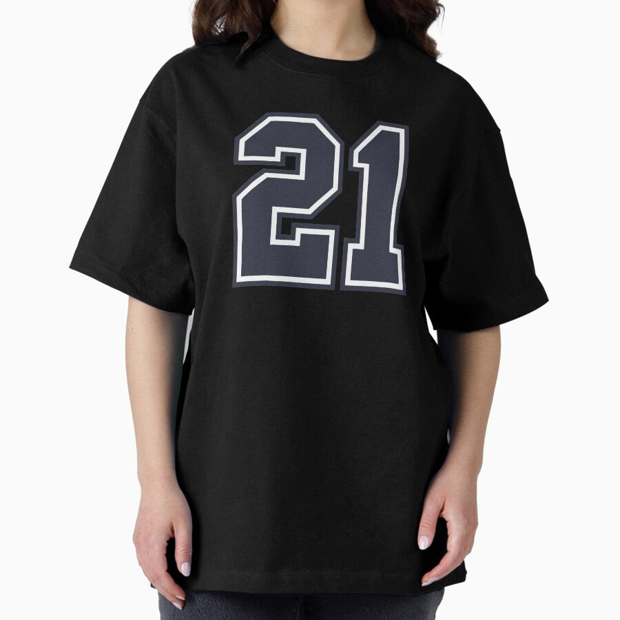 21 Sports Number Twenty-One Oversized T-Shirt