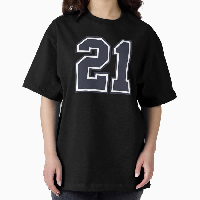 21 Sports Number Twenty-One Oversized T-Shirt