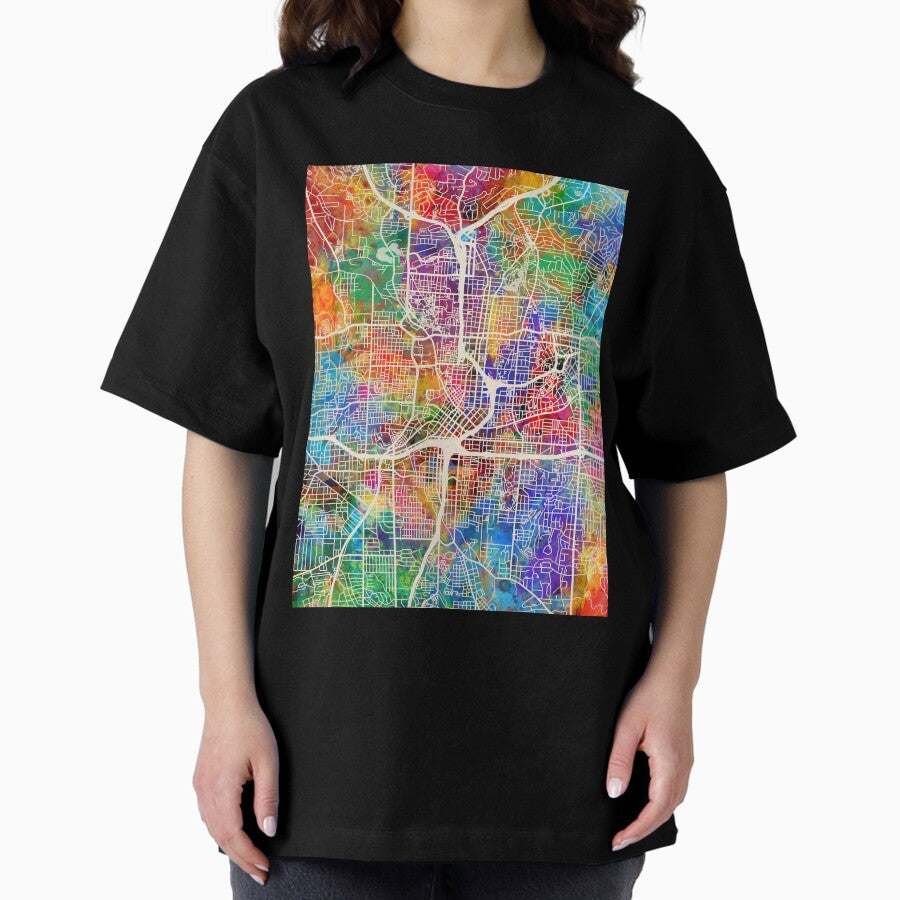 Atlanta Georgia City Map Oversized T-Shirt