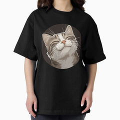 Mega adorable cat smile Oversized T-Shirt