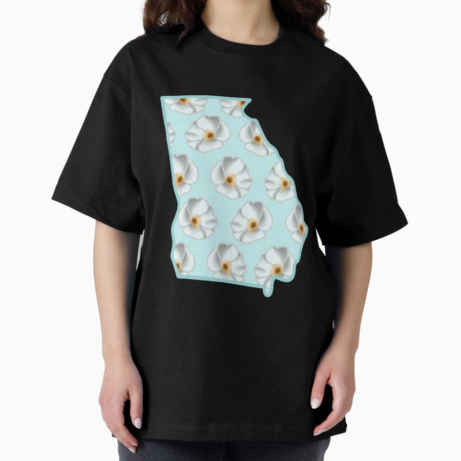 Georgia State Flower Cherokee Rose Oversized T-Shirt