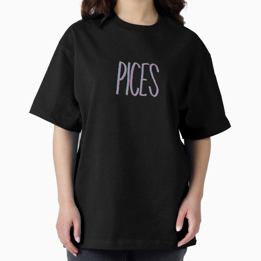 Pink and Blue Pices Oversized T-Shirt