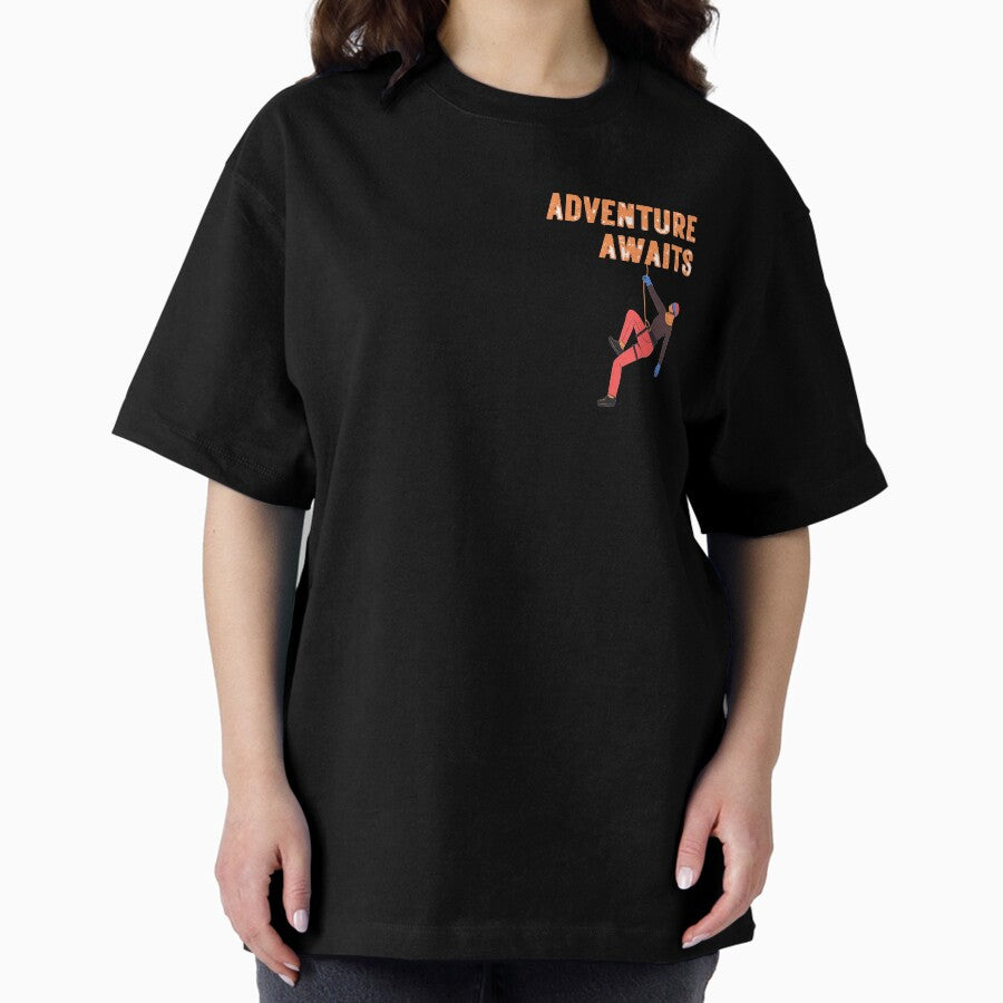Adventure Awaits Climbing Oversized T Shirt