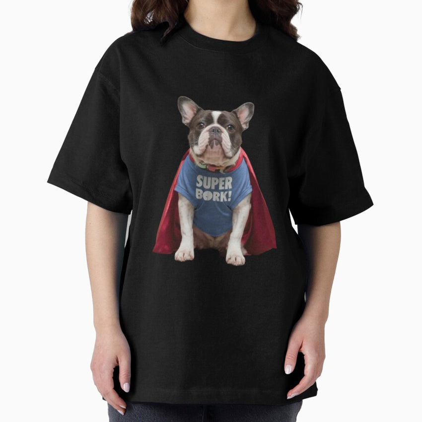 A dog dressed as a superhero Oversized T-Shirt