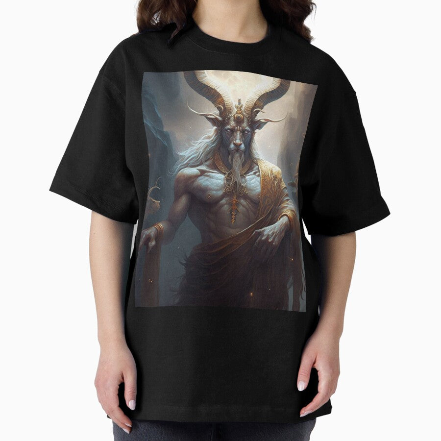 Capricorn Zodiac Sign digital illustration Oversized T-Shirt