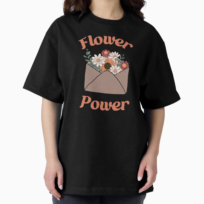 Flower Power Retro Flowers Oversized T-Shirt