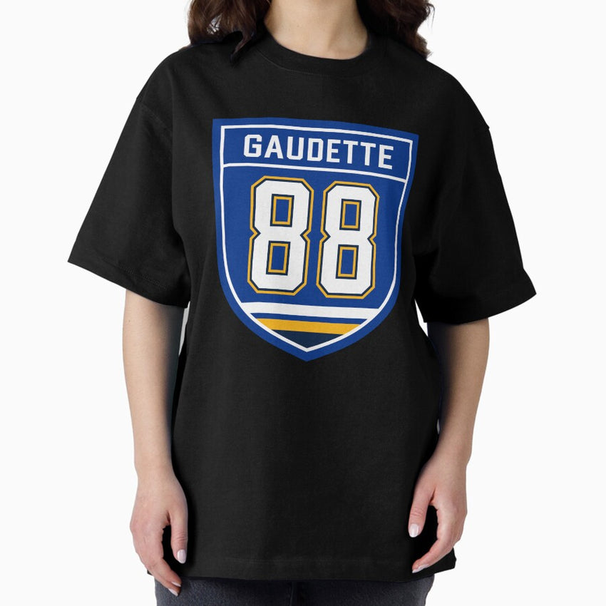 Adam Gaudette St. Louis #88 emblem Oversized T-Shirt
