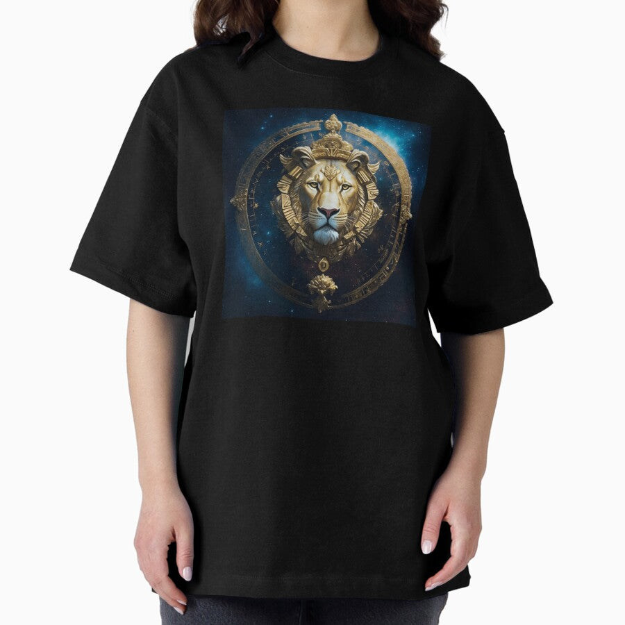 Leo Zodiac Sign Art Abstraction Oversized T-Shirt