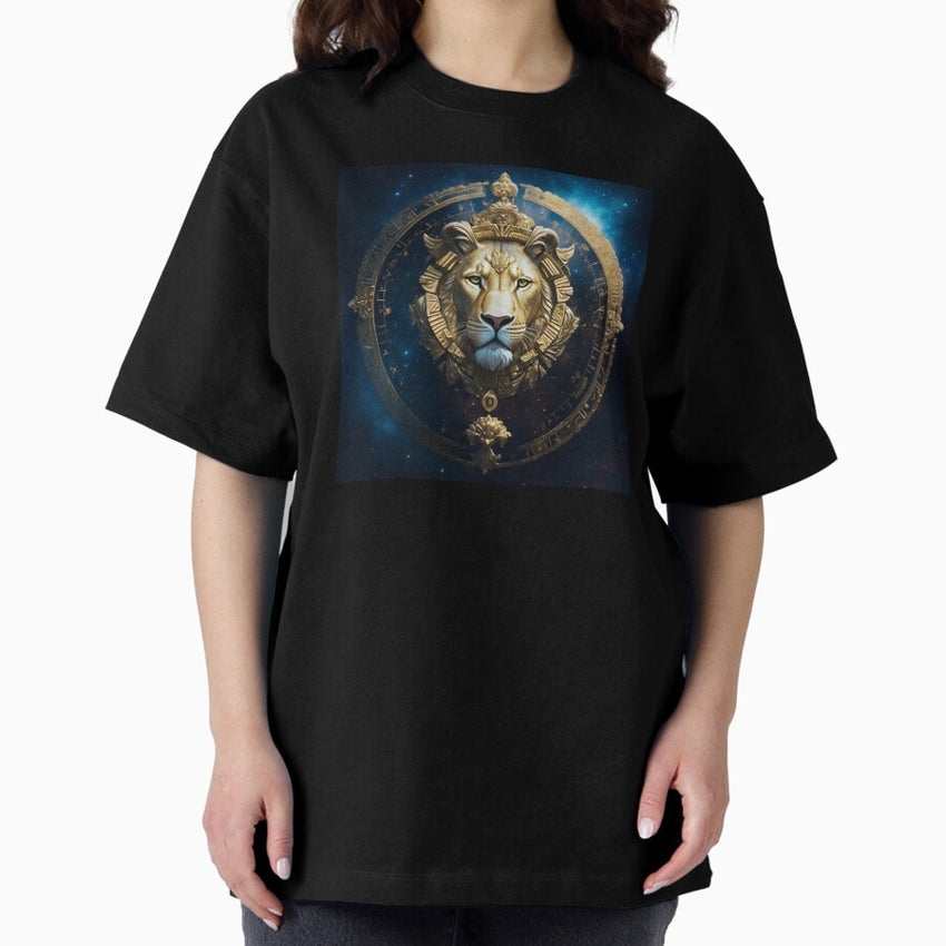 Leo Zodiac Sign Art Abstraction Oversized T-Shirt