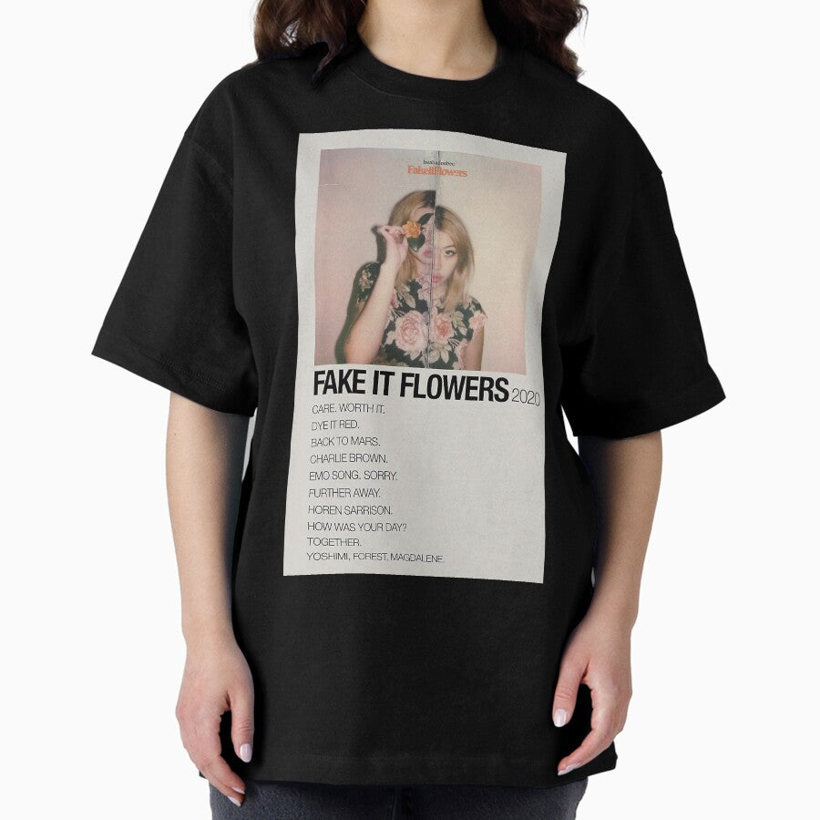 Classic Minimalist Album Fake It Track List Song Poster Oversized T-Shirt