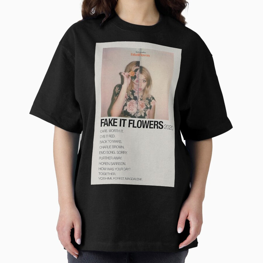 Classic Minimalist Album Fake It Track List Song Poster Oversized T-Shirt