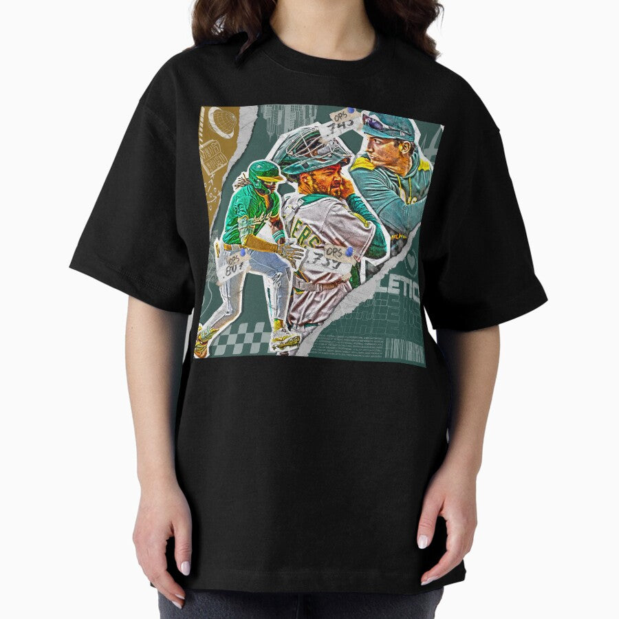 Athletics Baseball Team Squad Design 1 Oversized T-Shirt