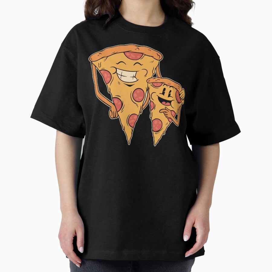 Cool Pizza Father and Son Oversized T-Shirt