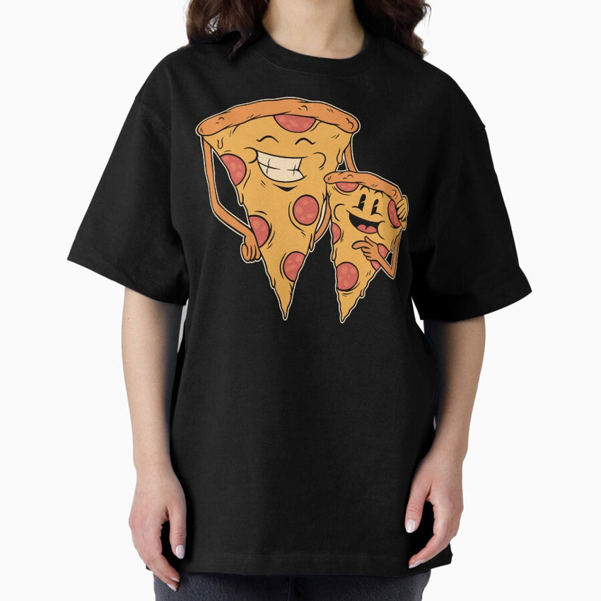 Cool Pizza Father and Son Oversized T-Shirt