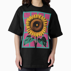 Retro Sunflower Pop Oversized T-Shirt