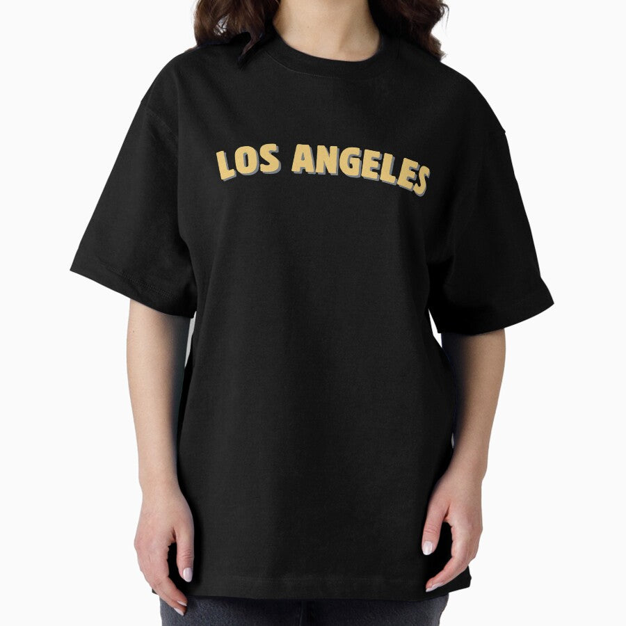 Los Angeles (shadow block typeface) minimalist Oversized T-Shirt
